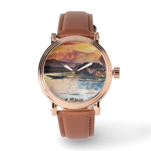 MONTRE PINK MOUNTAINS LAC ALPINE SUNSET PAYSAGE