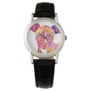 Montre Pit Bull Pupp Pop Art Watercolor Watch