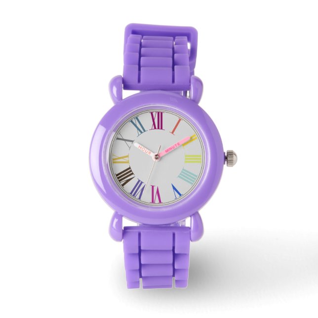 Montre PixDezines chiffres romains/do-it-yourself couleur (Recto)