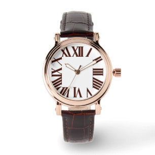 Montre PixDezines Numéros romains Brown/arrière - plan do