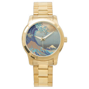 Montre PixDezines Vintage Great Wave Hokusai 斎 の 葛’飾