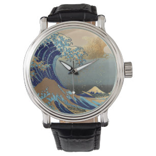 Montre PixDezines Vintage Great Wave Hokusai 斎 の 葛’飾