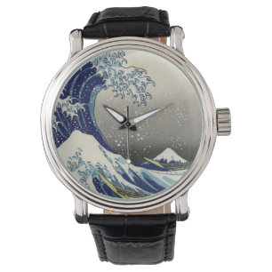 Montre PixDezines Vintage Great Wave Hokusai 斎 の 葛’飾