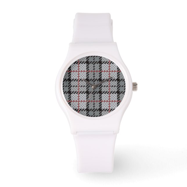 Montre Pixel Plaid à Grey with Red Stripe (Recto)