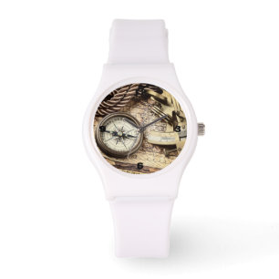 Montre plage côtière steampunk nautique antique boussole