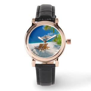 Montre Plages tropicales Plage de chaises longues Bora