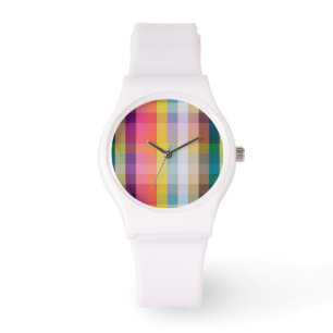 Montre Plaid écossais abstrait