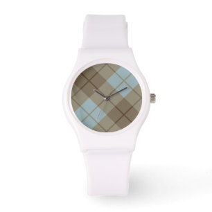 Montre Plaid polarisé dans le bleu et le brun