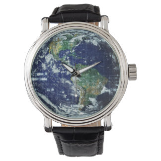 Montre Planète Terre-Mère Globe Géométrique Grille Mondia