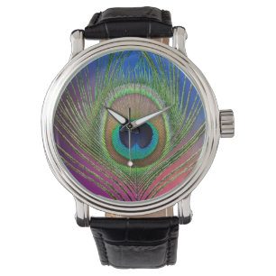 Montre Plume de la queue d'un paon