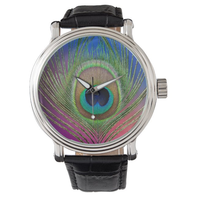 Montre Plume de la queue d'un paon (devant)