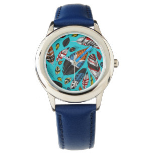 Montre Plumes colorées