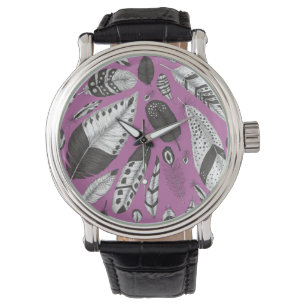 Montre Plumes motif