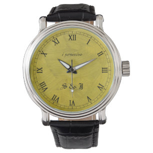 Montre poignet monogramme en or brossé Je promets