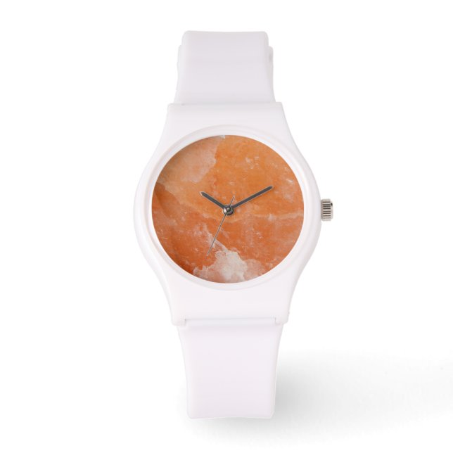 Montre Poignets de pierre de sel orange (Recto)