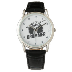 Montre Poing tambour moderne tendance avec baguettes