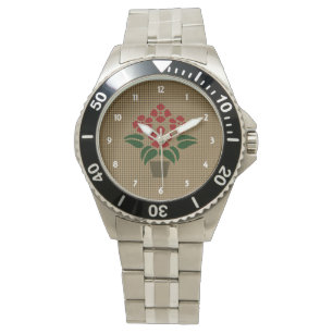 Montre Poinsettia Rouge Tissé