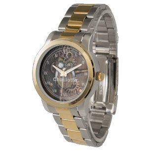Montre Pointe à vapeur Cute Chouette mécanique Jeter Or