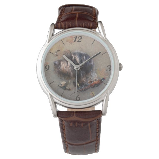 Montre Pointeur À poils durs allemand (devant)