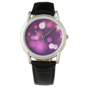 Montre Points Abstraits de conception en blanc rose/pourp