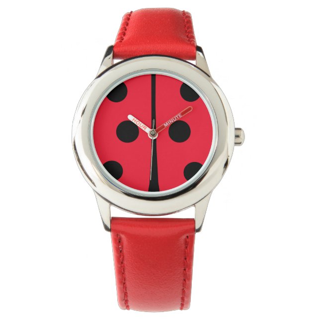 Montre Pois de Ladybug rouge mou (devant)