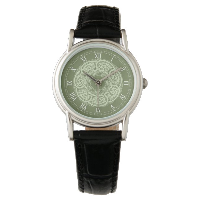 Montre Poisson à nouer celtique en vert (devant)
