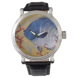 Montre Poisson Bleu Tropical Vieille Corail Vie Marine
