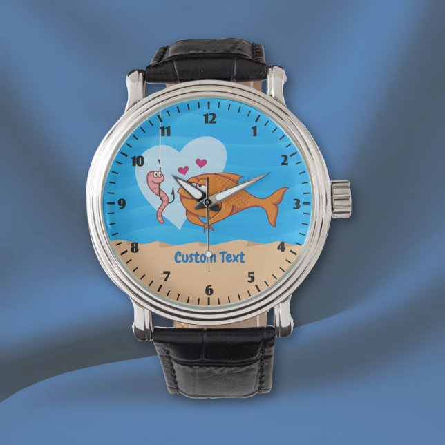 Montre Poisson et Appât en Amour (Créateur téléchargé)