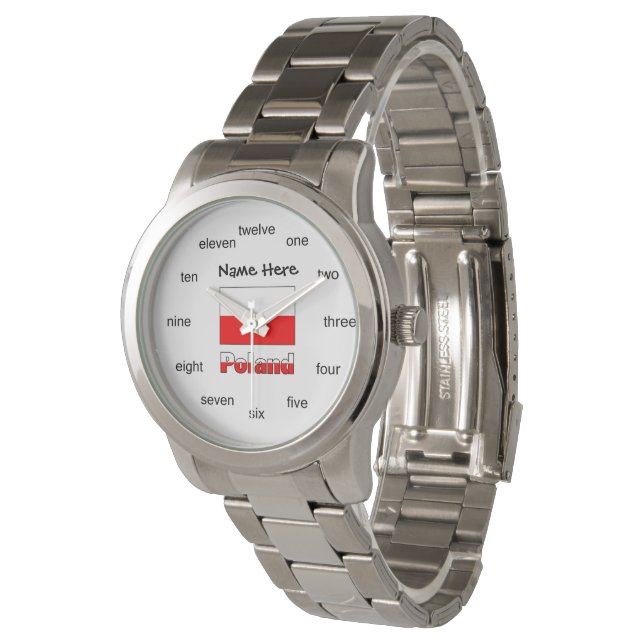 Montre Poland and Polish Flag with Your Name (Incliné)