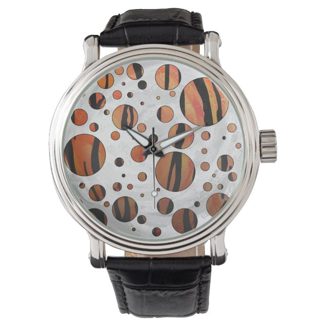 Montre Polis Dot Tiger Hot orange et noir (devant)
