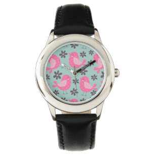 Montre Polka Dot Birds and Flowers