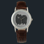 Montre Poméranie noire Fluffy | Joli chien de dessin<br><div class="desc">Cette montre au poignet noir de Poméranie est disponible dans des styles variés pour les hommes, les femmes et les enfants. Un accessoire de mode cool qui fait un grand cadeau pour les amateurs de Pom. Visitez le Doodle World de Jenn pour de nombreuses montres plus élégantes pour les amateurs...</div>