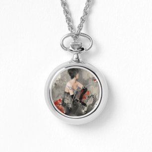 Montre Pomme sauvage Vintage Watercolor Woman