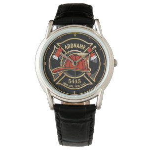 Montre Pompier AJOUTER LE NOM Insigne du service de pompi