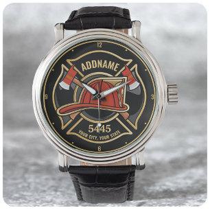 Montre Pompier AJOUTER LE NOM Insigne du service de pompi