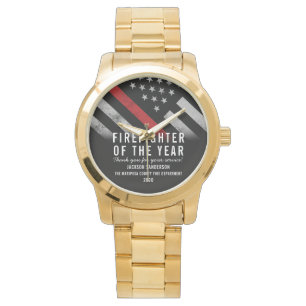 Montre Pompier de l'année Employé Mince ligne rouge