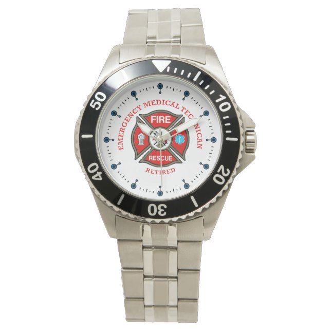 Montre Pompier EMT Croix maltaise retraitée (devant)