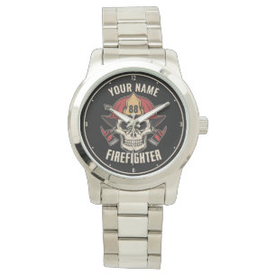 Montre Pompier personnalisé Crâne pompier pompier départe
