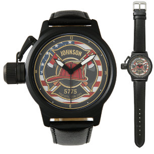 Montre Pompier Secourt incendie Département USA Drapeau p