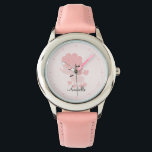 Montre Poodle français rose personnalisé<br><div class="desc">Cette adorable montre présente un chiot de caniche rose sucré et peut être personnalisée avec le nom de votre petite fille,  monogramme,  ou tout texte de votre choix pour un cadeau sucré personnalisé.</div>