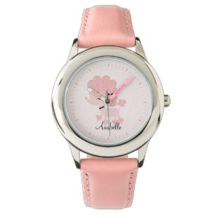 Montre Poodle français rose personnalisé