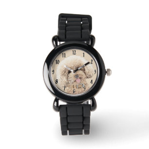 Montre Poodle Miniature Toy Apricot Crème Chien Brown Art