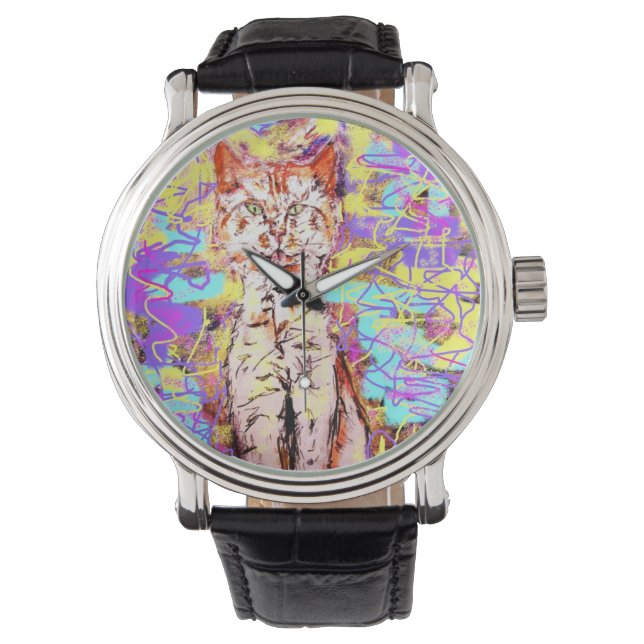 Montre popart tabby (devant)