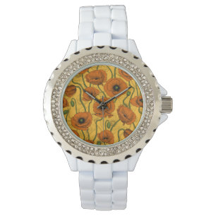 Montre Poppies orange