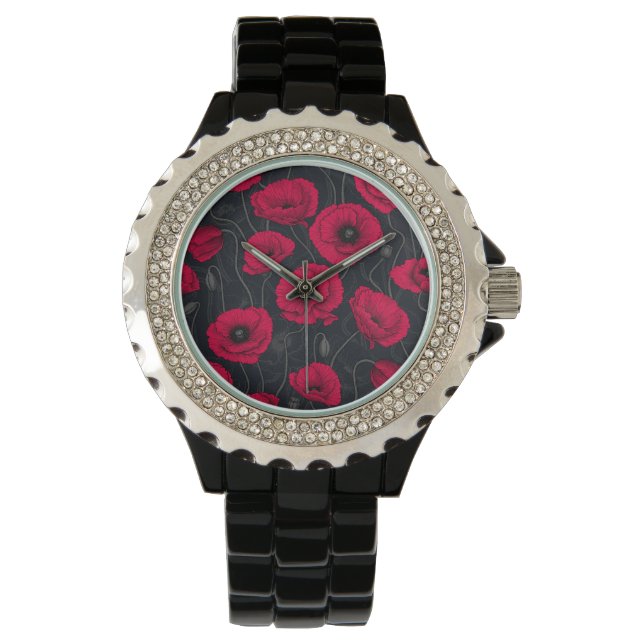 Montre Poppies rouges (devant)