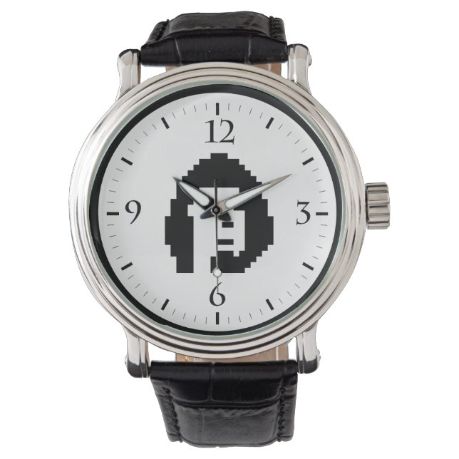 Montre Porte - clé noir blanc cryptopunk #1 (devant)