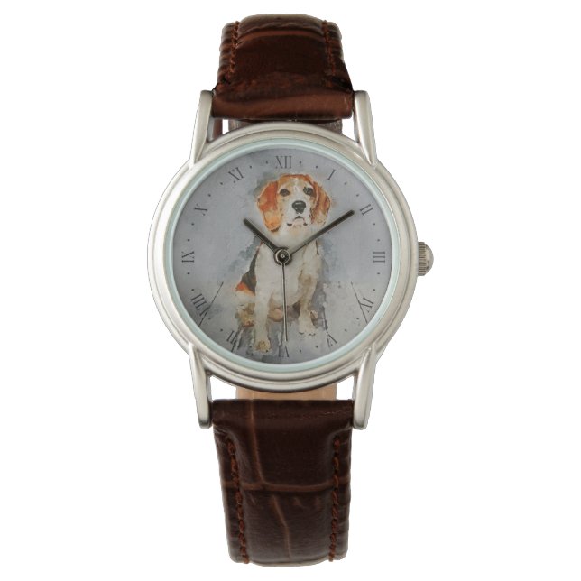 Montre Portrait Beagle mignon (devant)