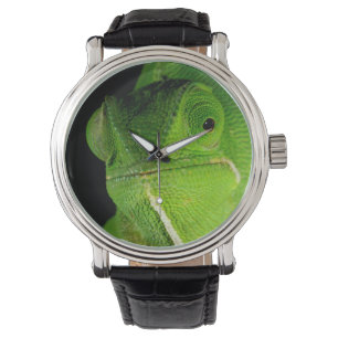 Montre Portrait de caméléon à cou plat