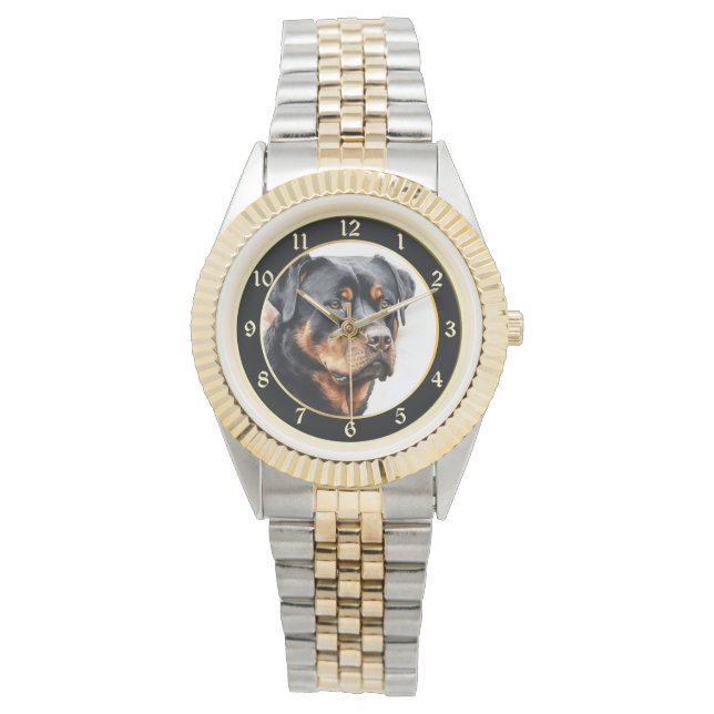 Montre Portrait de chien Rottweiler (devant)