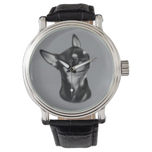 Montre Portrait de Chihuahua peint à la main - Cadeau pou